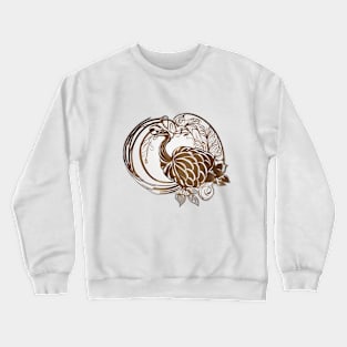 Elegant Golden Swirl Peacock Feather Design No. 590 Crewneck Sweatshirt